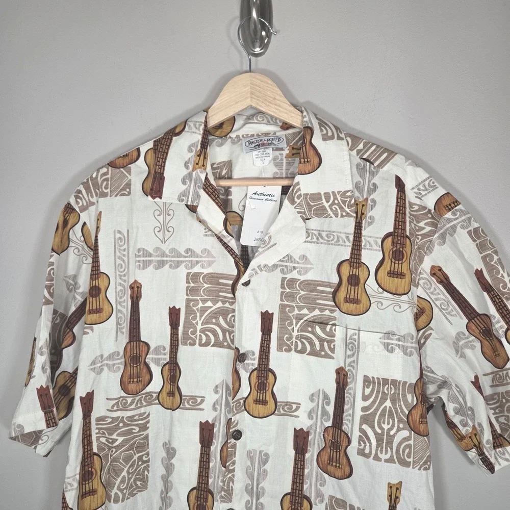 Pacific Legend Hawaii Ukulele Aloha Shirt Mens XL NWT Made in Hawaii USA Cotton